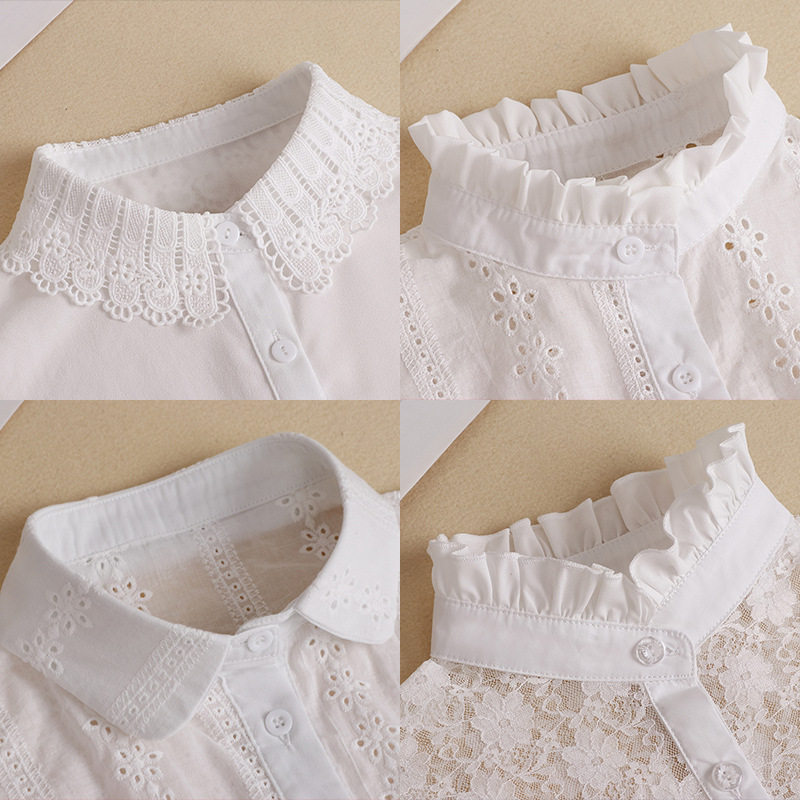 假领子百搭假衣领秋冬毛衣装饰衬衣领内搭打底蕾丝雪纺棉布娃娃领