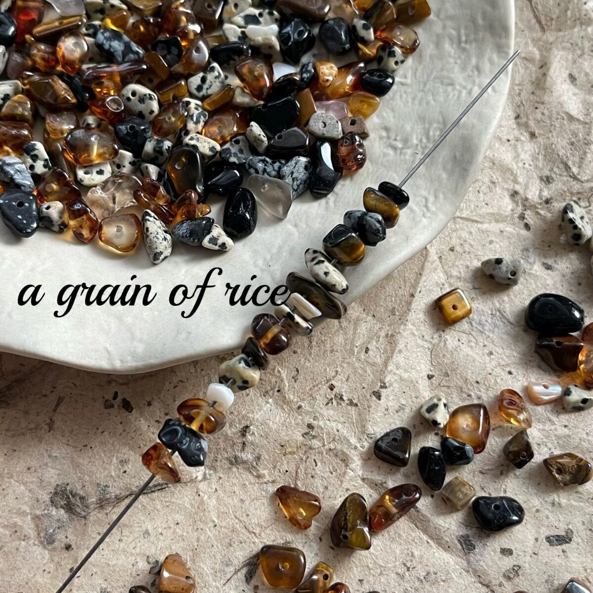 秋冬美拉德色混色天然碎石散珠通孔DIY手工串珠手链项链材料配件