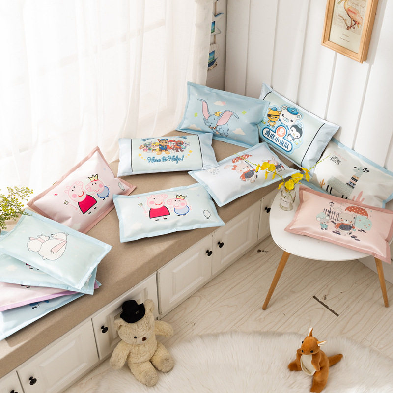 儿童凉席枕头夏季卡通印花幼儿园小孩午睡婴儿宝宝荞麦壳冰丝枕头