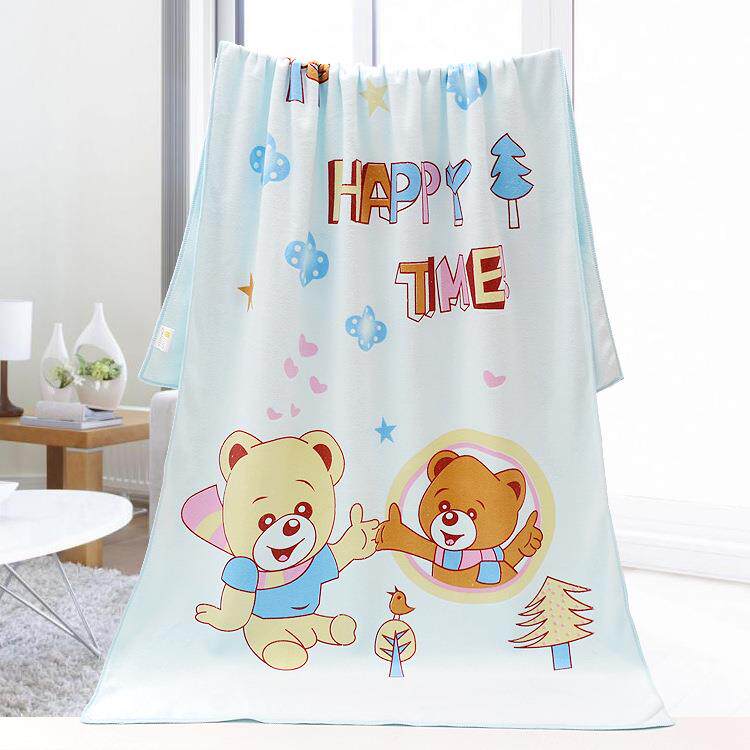 厂家70*140cm儿童成人加厚多版印花浅色大浴巾可裹可穿沙滩巾