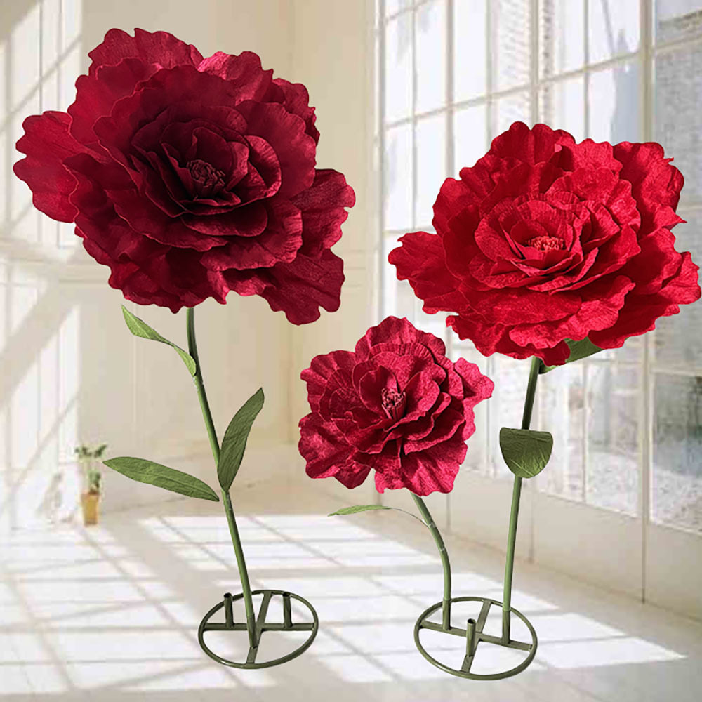 婚礼庆典装饰大花绒布玫瑰花红色玫瑰婚庆节日商场橱窗陈列牡丹花