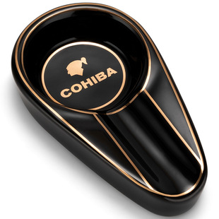 雪茄烟灰缸COHIBA雪茄烟灰缸陶瓷烟灰缸创意雪茄单人烟灰缸烟具