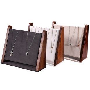 胡桃木项链展示架柜台橱窗珠宝展示道具饰品架子吊坠首饰架