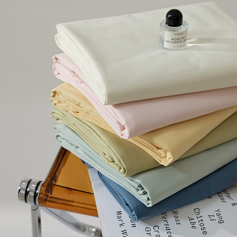 秋冬全棉100S纯色磨毛单被套180*200床笠款纯棉单人被罩加厚床单4