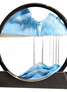 新中式创意解压流沙画沙漏摆件客厅酒柜装饰品办公室桌面高端家居