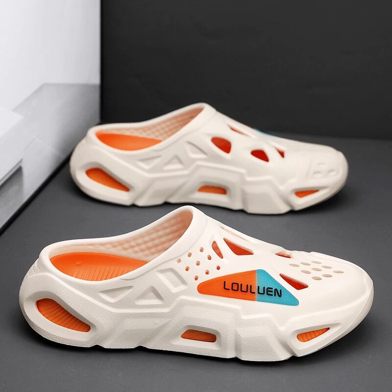 潮牌洞洞鞋男款夏季外穿防滑软底踩屎感包头拖鞋休闲运动沙滩凉鞋