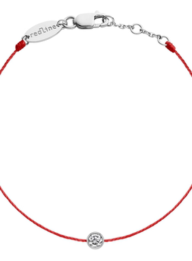 【自营】babepure0.05克拉圆形钻石白金绳制儿童手链16B