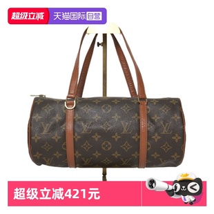 路易威登手提包中古圆筒包30老花PVC1986 中古9新LV 自营