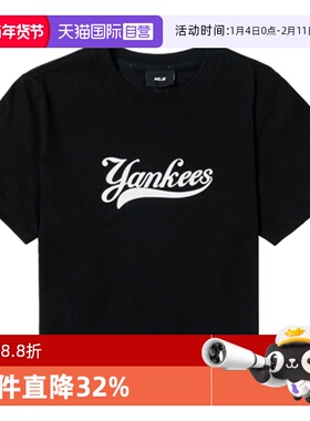 【自营】MLB上衣女士圆领短款T恤新款运动服休闲短袖3FTSV1243