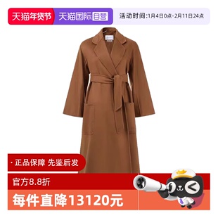 【自营】麦丝玛拉Max Mara女士山羊绒浴袍式长款大衣外套LUDMILLA