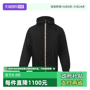 格纹饰连帽拉链宽松薄款 博柏利男士 BURBERRY 夹克外套 自营