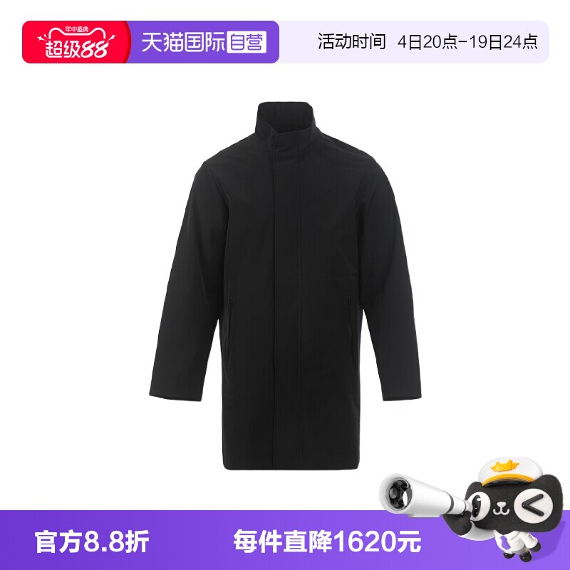 【自营】EMPORIO ARMANI/阿玛尼男士纯色宽松初秋中长款风衣外套