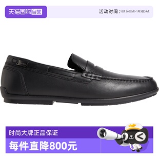 KLEIN CALVIN 凯文克莱 男士 HM0HM00654BEH 黑色套脚皮鞋 自营