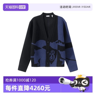 绵羊毛V领针织开衫 博柏利男士 自营 毛衣外套80955291 BURBERRY
