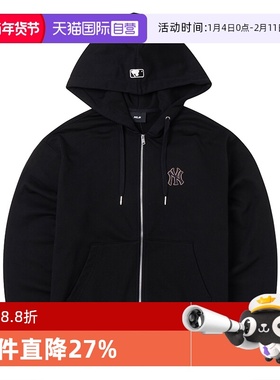 【自营】MLB夹克外套男女装休闲服连帽上衣黑色运动服3ATRM0544
