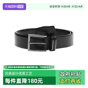 BOSS 男士 牛皮针扣式 不可裁剪 HUGO 皮带腰带 50397943 自营