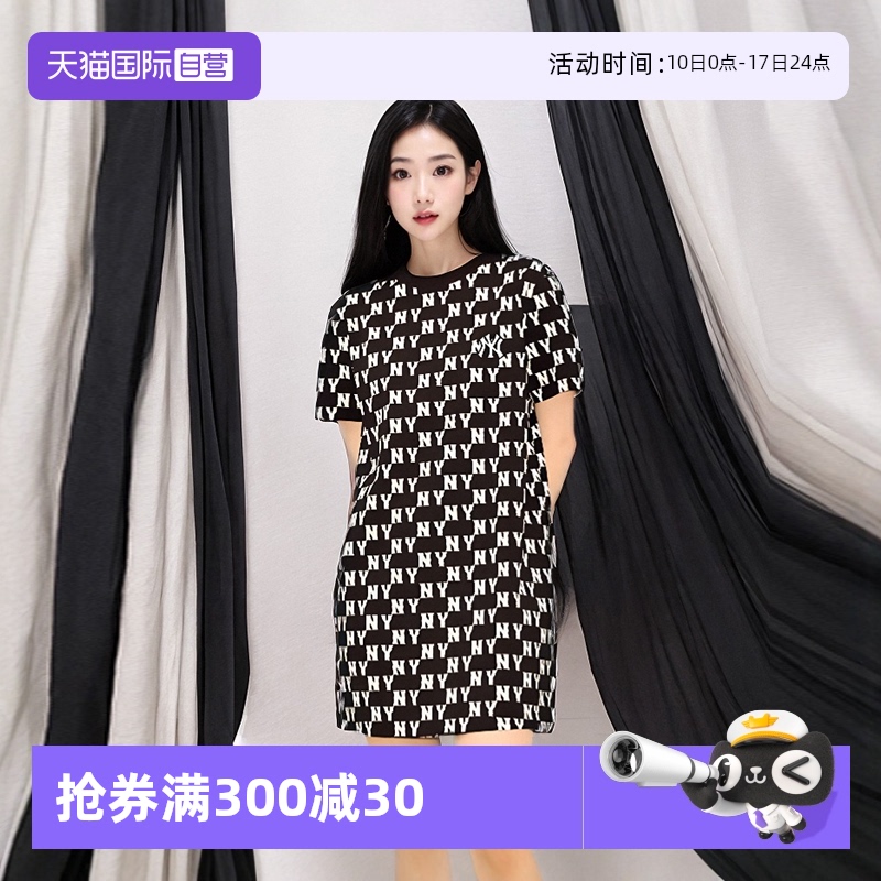 MLB黑色连衣裙女装老花运动服