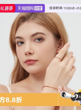 素圈戒指女小众高级感玫瑰金指环