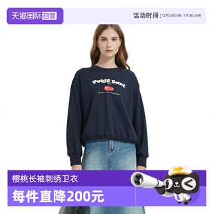 Bari Petit 樱桃印花圆领设计师款 女士长袖 刺绣 休闲卫衣 自营