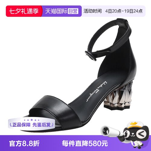 FERRAGAMO直营菲0726044花朵鞋跟