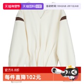 褶皱上衣 新款 自营 ELLE设计感假两件拼接撞色卫衣女2024冬季