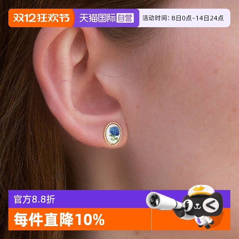 OSEWAYA女复古椭圆画框耳饰