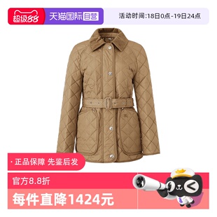 【自营】BURBERRY/博柏利女士马术骑士刺绣绗缝薄款棉服 8071842