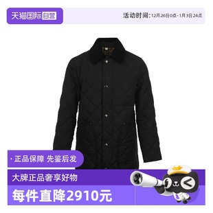 灯芯绒翻领经典 博柏利男款 BURBERRY 保暖绗缝棉服外套 自营