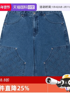 【自营】MLB牛仔短裤男裤新款运动裤宽松休闲裤五分裤3LDPM0253