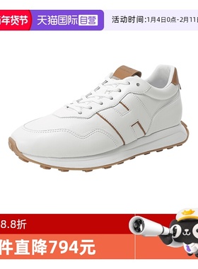 【自营】HOGAN男士复古系带厚底休闲运动鞋小白鞋 HXM6010EH41O64