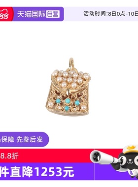 【自营】中古95新BRAND OFF包型珍珠钻石吊坠K18黄金时尚小众