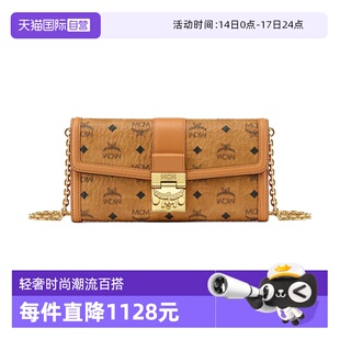 【自营】MCM-TRACY系列印花大号钱包结构女士斜挎信封链条包牛皮