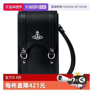 【自营】Vivienne Westwood西太后牛皮革斜跨包黑色时尚女士包袋