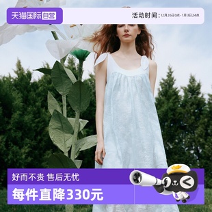 HSU ESTER ELLE洋气印花连衣裙女2025夏兔耳减龄a字裙 自营