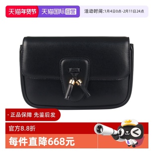 【自营】中古9新CELINE赛琳女包TASSELS 腰包黑色亮泽牛皮腰包