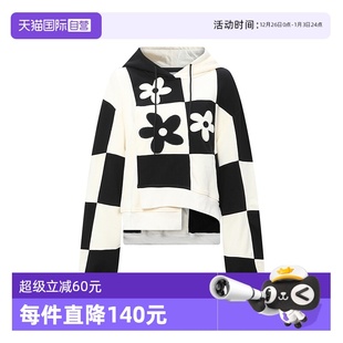 Bari Petit 设计师合作款 棋盘格开叉针织卫衣 百搭 休闲 自营