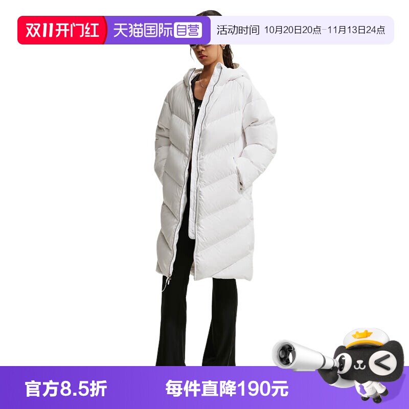 【自营】NIKE耐克女士中长款羽绒服防风防泼水连帽外套IF5908-100