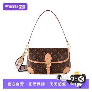 路易威登Diane法棍老花涂層帆布手提單肩包 中古99新lv 自營