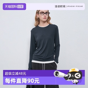 自营 打底衫 Petit 简约软糯天丝羊毛圆领假两件长袖 上衣 Bari