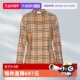 自营 格纹翻领长袖 BURBERRY 博柏利女款 米色经典 衬衫 开衫