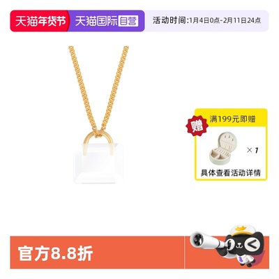 白水晶锁S925银项链女小众设计