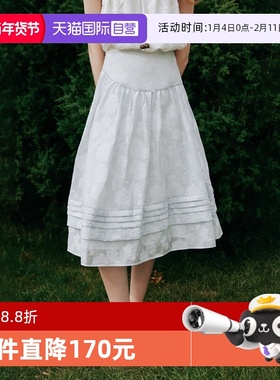 【自营】【ESTER HSU】ELLE印花优雅半身裙女2025夏时髦a字裙伞裙