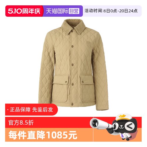 女士绗缝翻领棉服外套