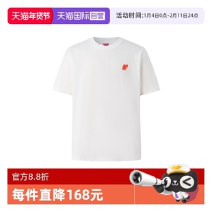 【自营】KENZO秋冬新款男款刺绣小象图案印花圆领短袖T恤衫纯棉