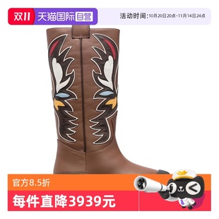 巴利秋冬女士胶囊系列刺绣设计牛皮长筒雪地靴女靴 Bally 自营