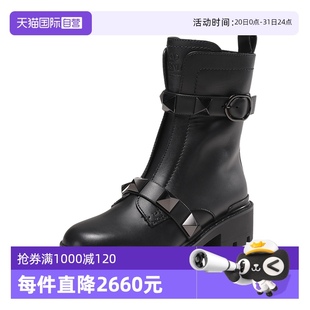 饰靴子短靴皮靴 自营 中古全新未使用华伦天奴 女士超大铆钉装