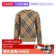 自营 BURBERRY 博柏利绵羊毛经典 格纹圆领宽松休闲针织衫 毛衣