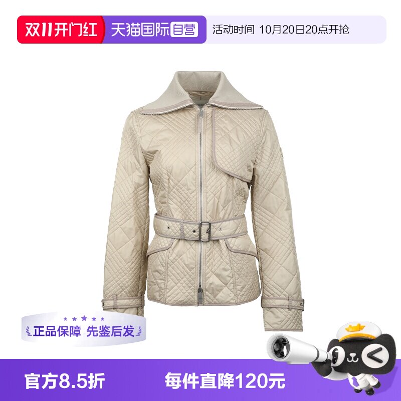 【自营】BURBERRY/博柏利女士FW26格纹绗缝翻领腰带饰防寒外套