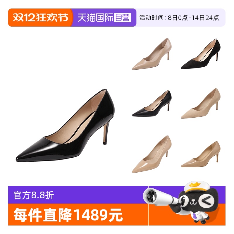 思缇韦曼浅口细跟高跟鞋单鞋