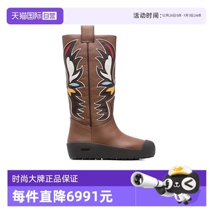 巴利女士女士棕色小牛皮高筒靴子厚底鞋 Bally 6302968 自营